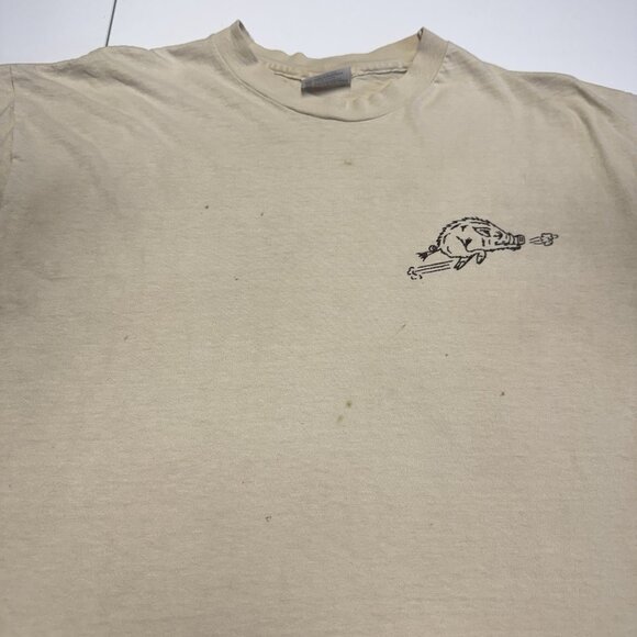 Vintage 90s Hogs Breath Inn T Shirt Mens XL 21.5x26.5 Tan Short Sleeve - Picture 6 of 16
